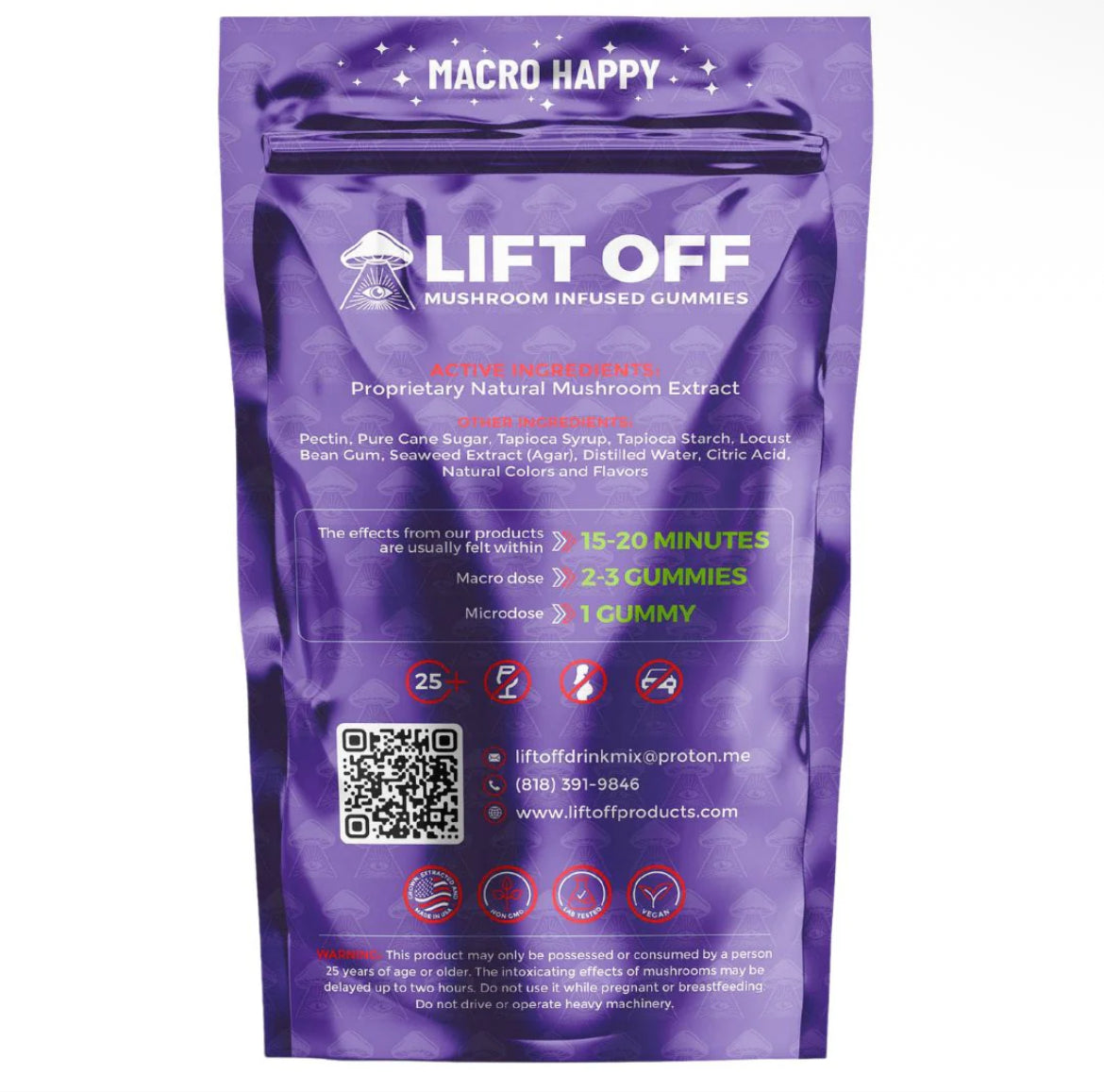 Lift Off Mushroom Gummies β Grape Flavor | 4000mg Natural Mushroom Extract