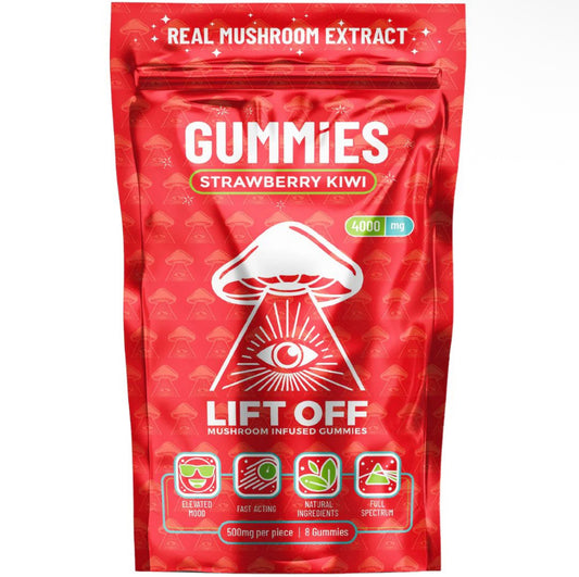 Lift Off Mushroom Gummies – Strawberry Kiwi Flavor | 4000mg Natural Mushroom Extract